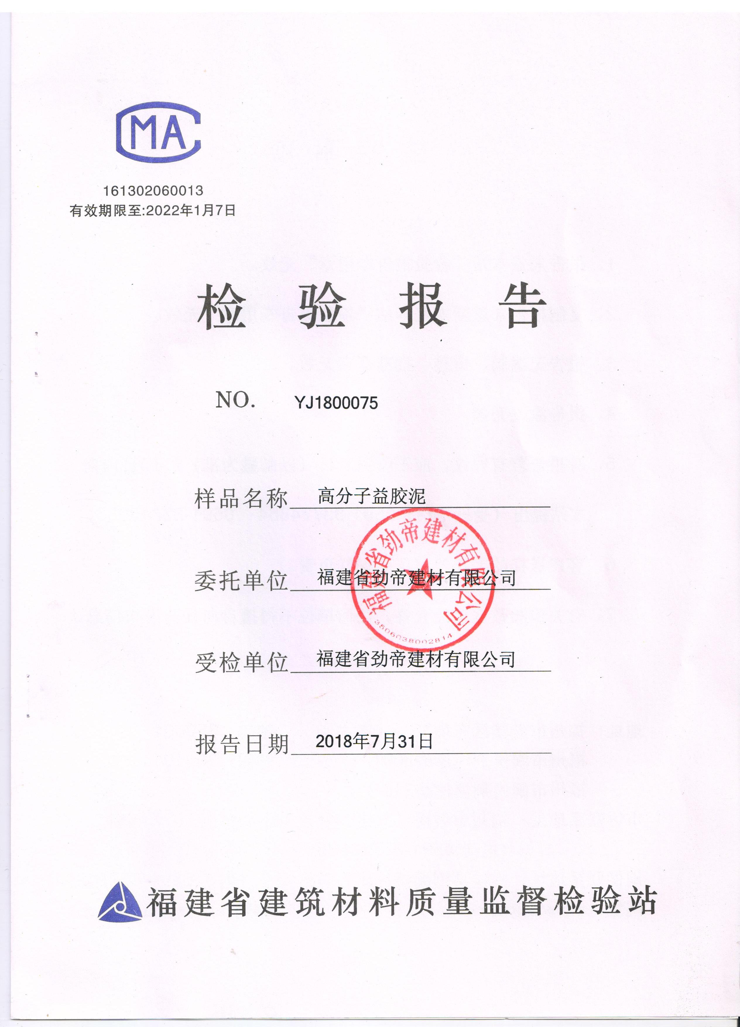 高分子益膠泥檢驗報告